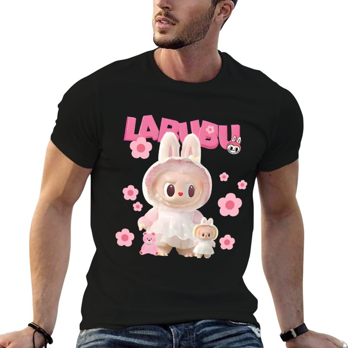 Funny Labubu Lover Cute Labubu The Monsters Pink  Relaxed-fit T-Shirt