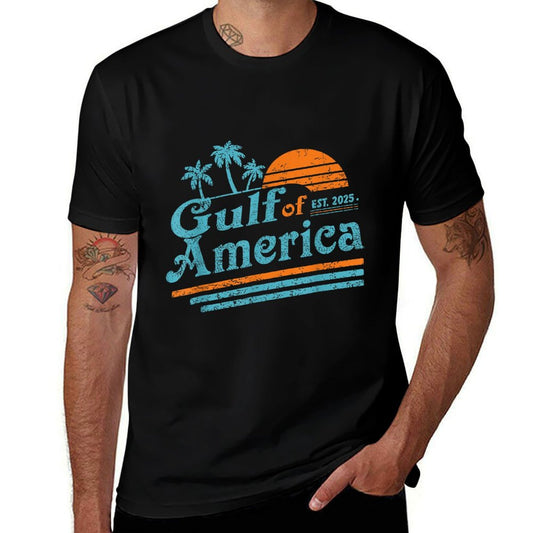 Retro Gulf Of US America 2025 American Flag Gulf Mexico Easy-care T-Shirt