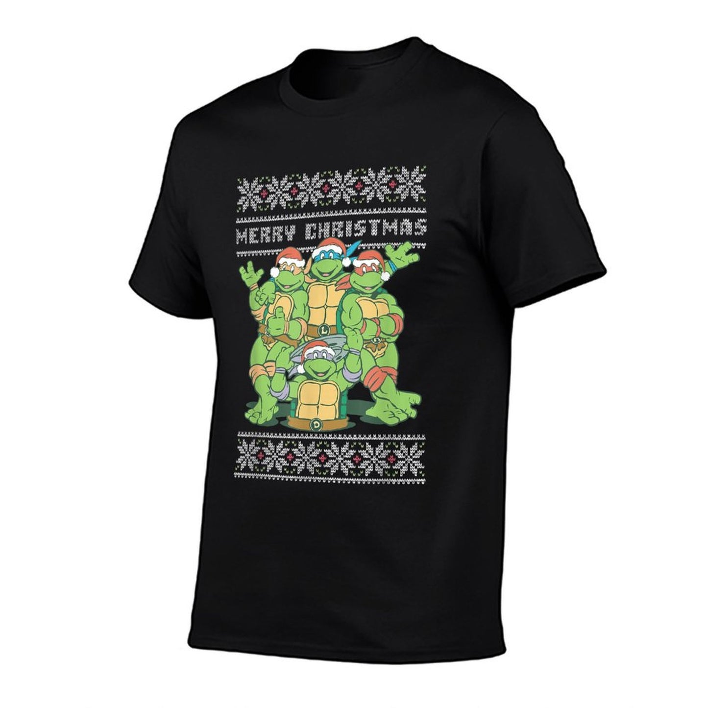 Teenage Mutant Ninja Turtles Christmas Ugly Sweater Group  Slim-fit Cut T-Shirt