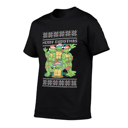 Teenage Mutant Ninja Turtles Christmas Ugly Sweater Group  Slim-fit Cut T-Shirt