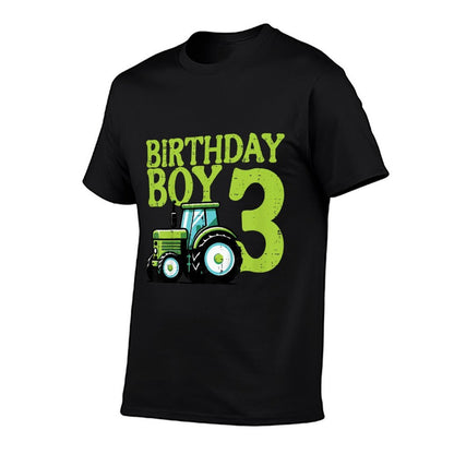 Kids Birthday Boy 3 Tractor 3rd Year Bday Farm Truck Boys Kids  Fade-proof Color T-Shirt