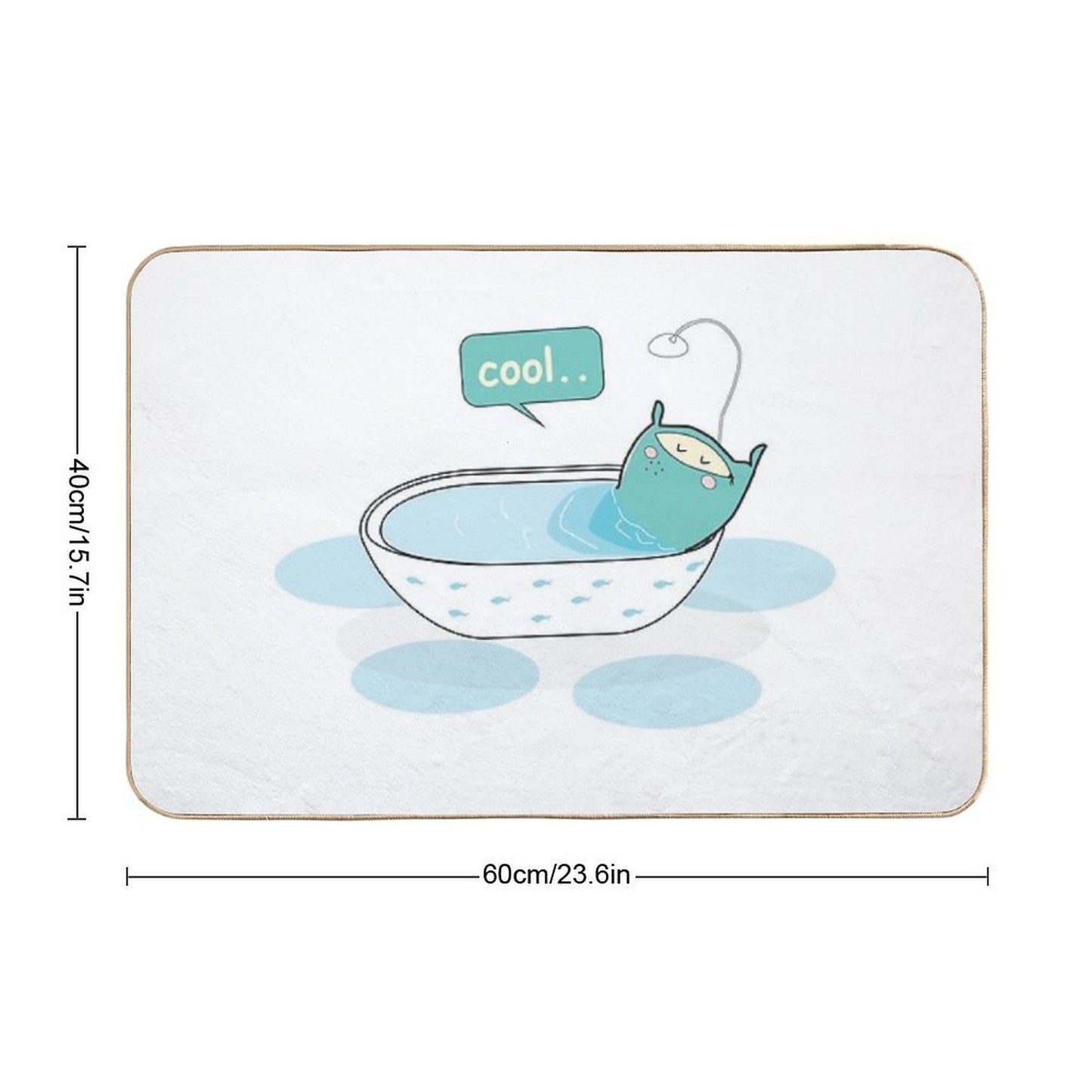 Pillow Summer Bathtub  Fade-Resistant Bath Mat