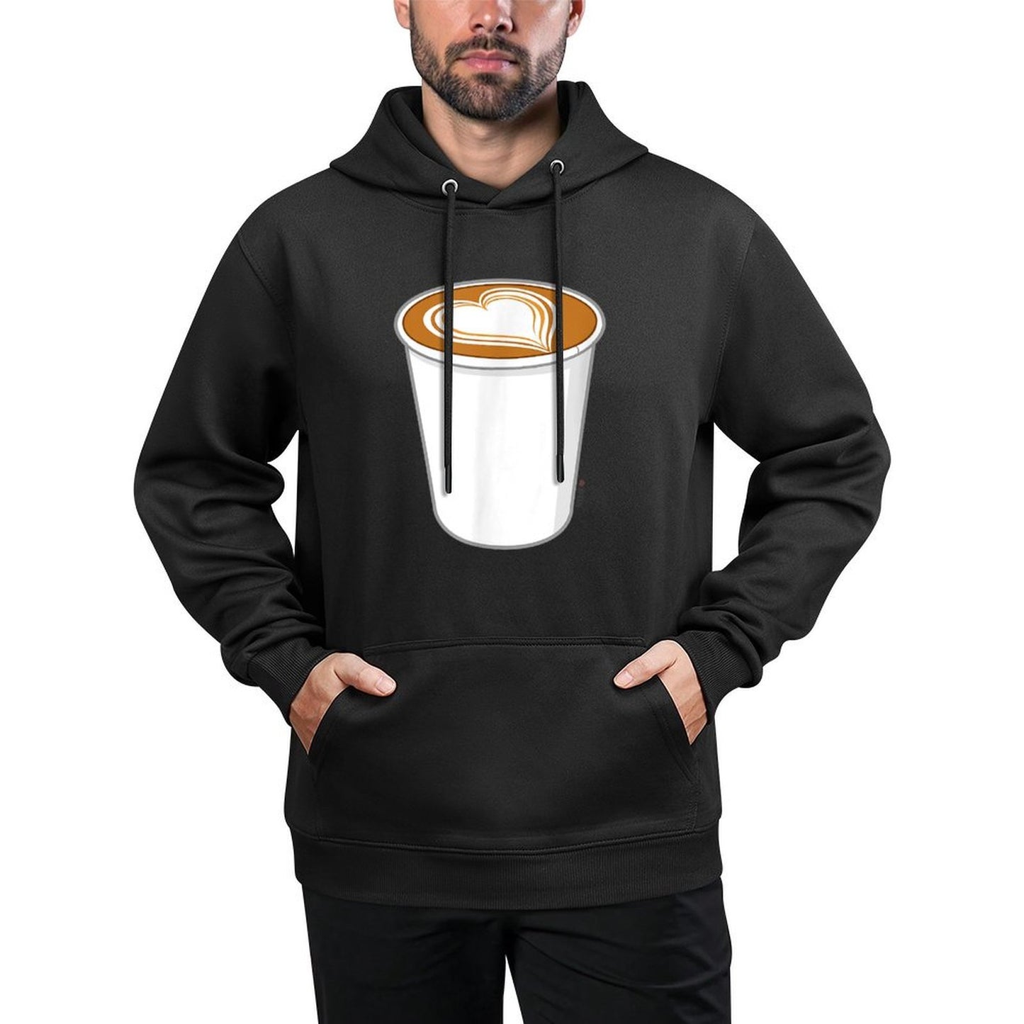 Coffee Love Heart Coffee Cup Art for Caffeine Lovers Shape Retention Hoodie