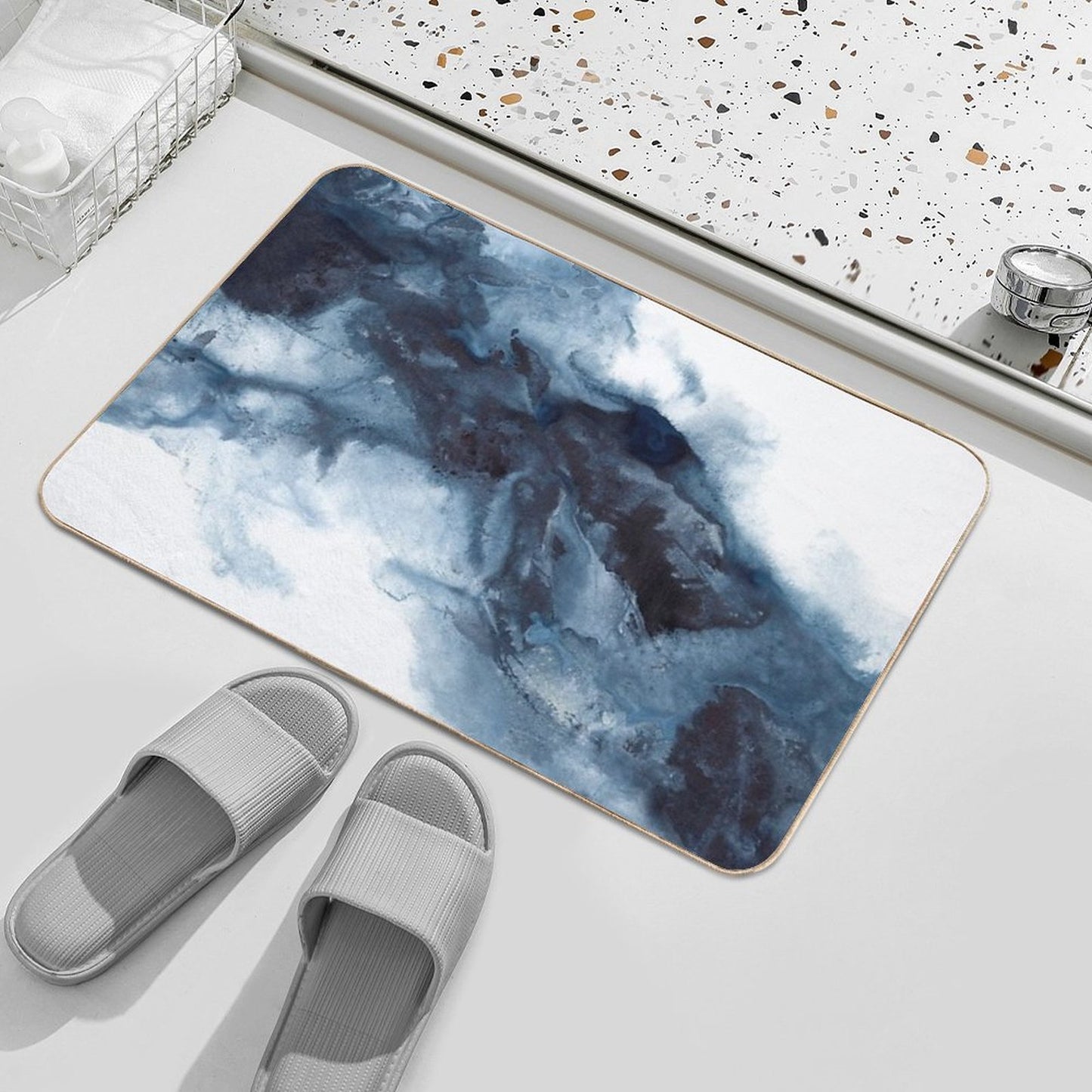 Indigo Depths No. 1  Dirt-Trapping Bath Mat