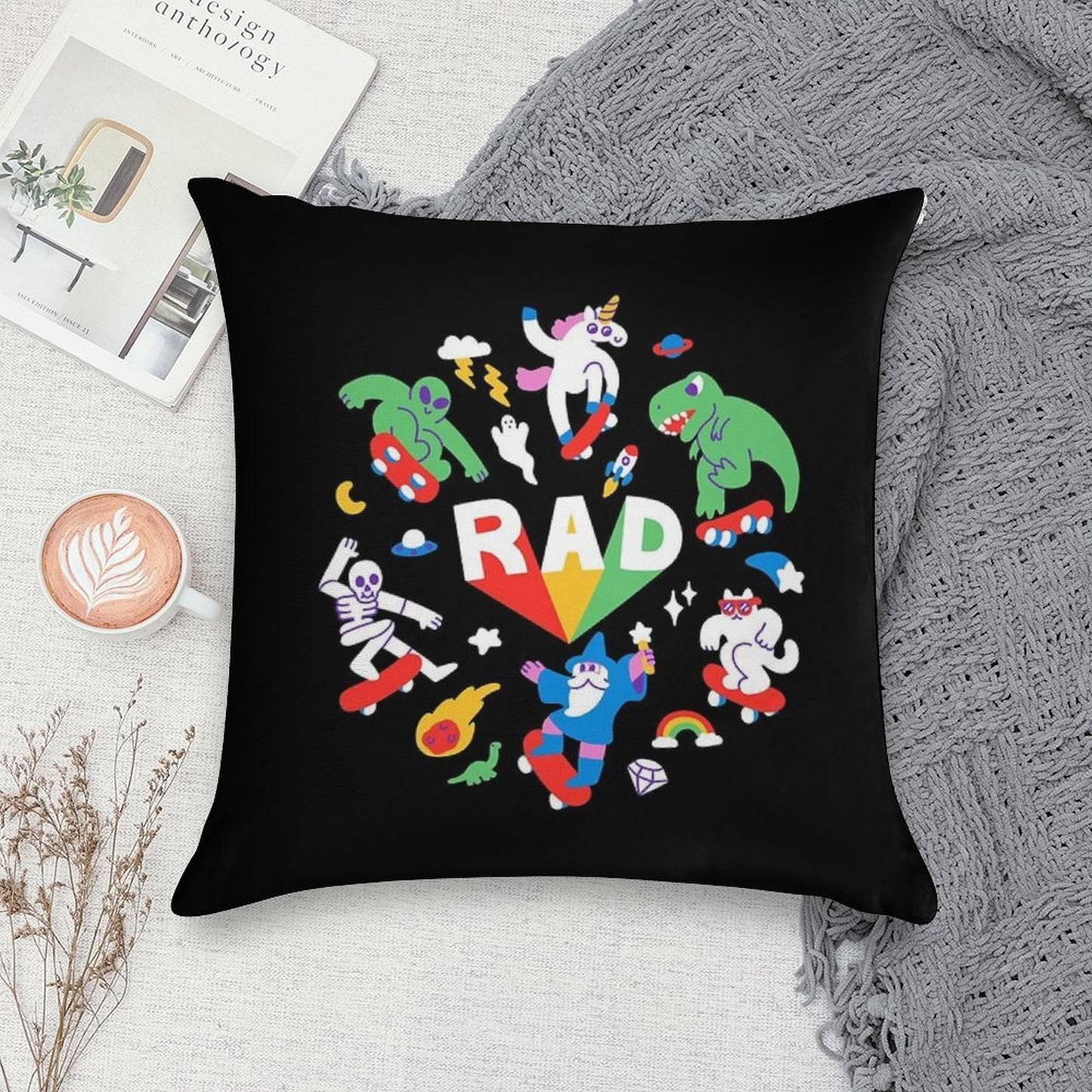 Rad Pals Soft Shrink-Resistant Throw Pillow