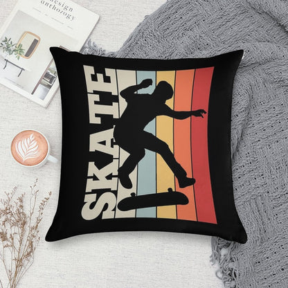 Skate Skateboard Skateboarding Retro Soft Multiple Sizes Throw Pillow