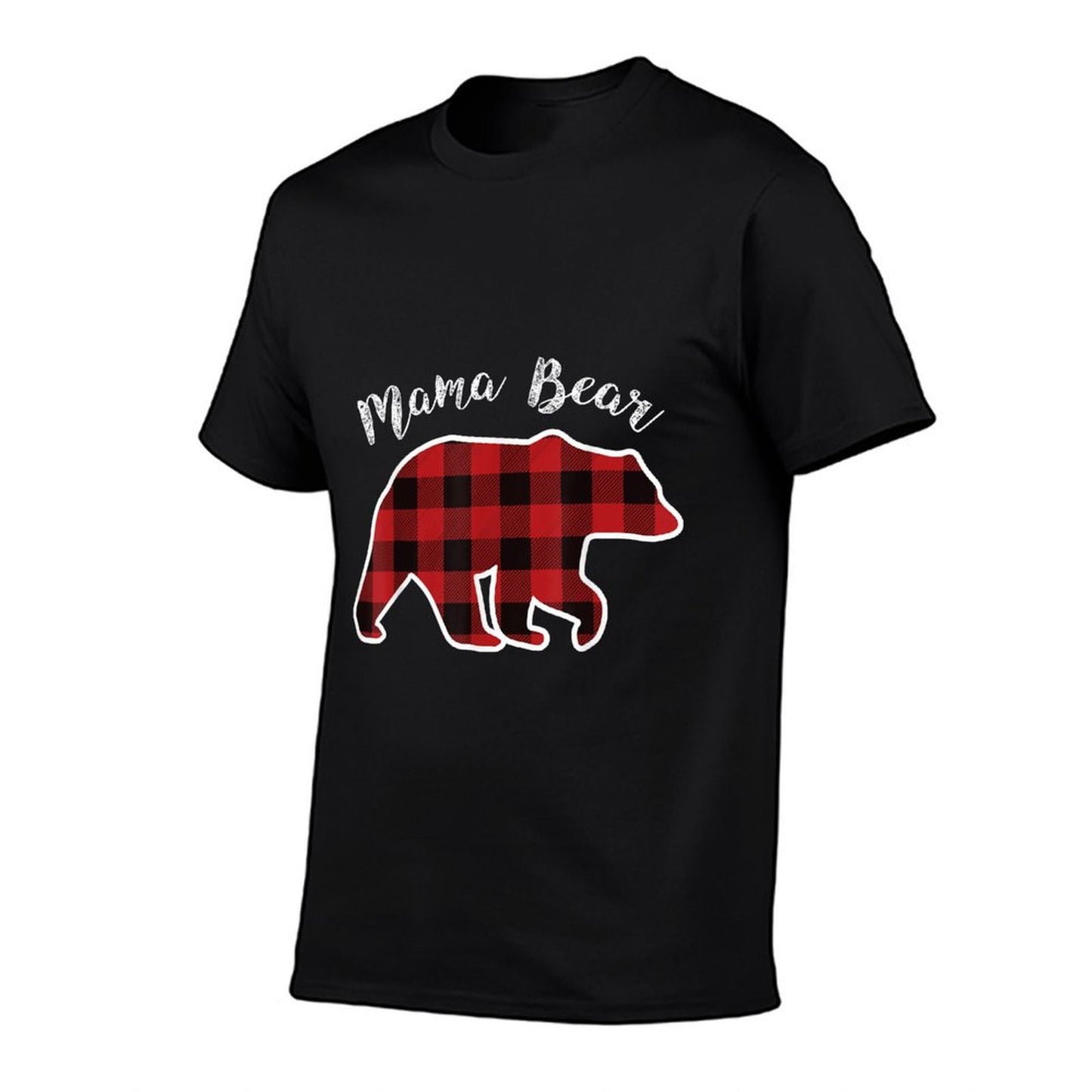MAMA BEAR  Women Red Plaid Christmas Pajama Family Mom Gift  Tagless Design T-Shirt