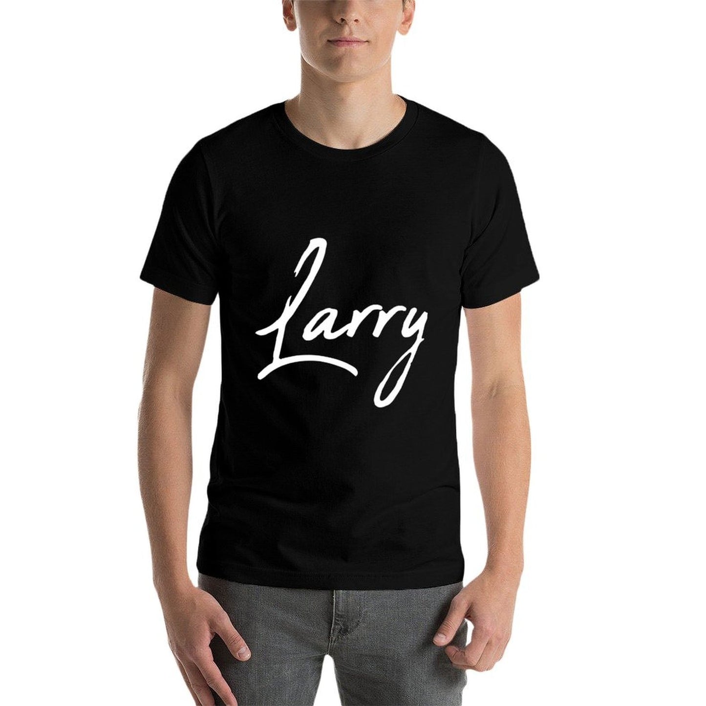 Beautiful Handwritten Font Larry Calligraphy  Wrinkle-resistant T-Shirt