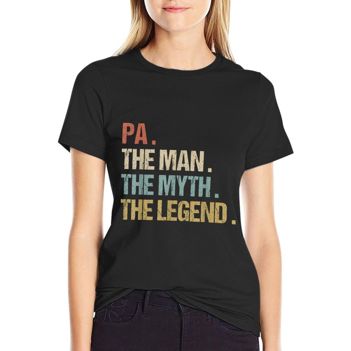 Pa The Man Myth Legend Funny Father Dad Christmas Gift  Rolled Sleeves T-Shirt