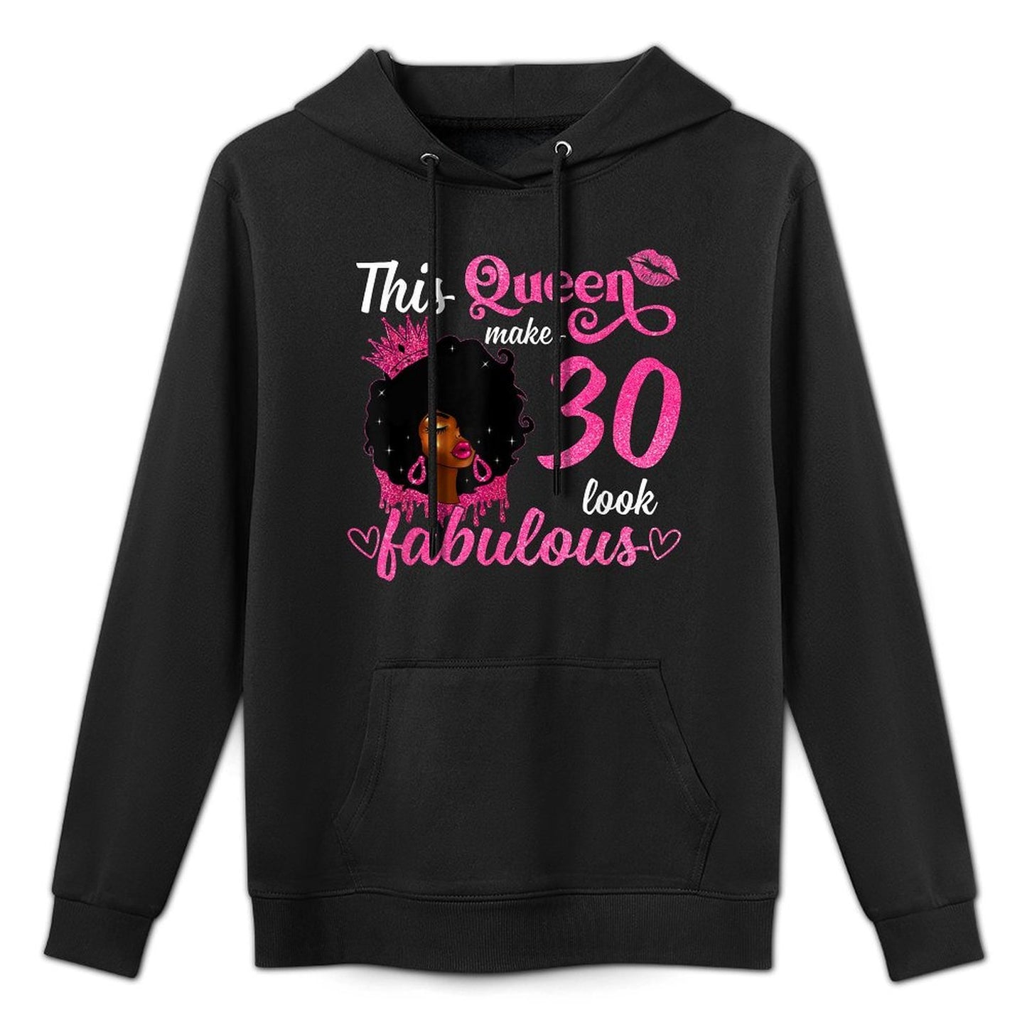 This Queen Makes 30 Look Fabulous 30th Birthday Queen Afro Moisture-Wicking Hoodie