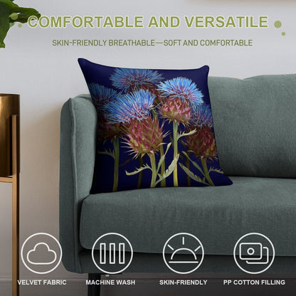 Scottish Thistle Soft Bedroom Essential Throw Pillow