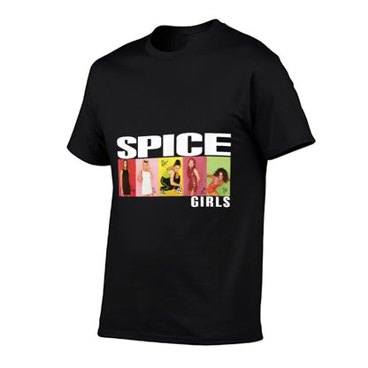 Official Spice Girls Photo Block  High-quality Stitching T-Shirt