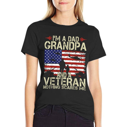 I'm A Dad Grandpa And Veteran Fathers Day Papa Grandpa Gifts Comfortable T-Shirt