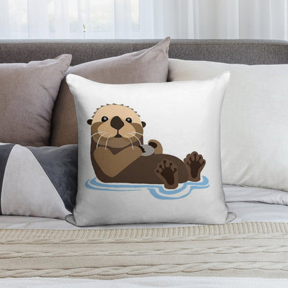 Otter Emoji Soft Style Accent Throw Pillow