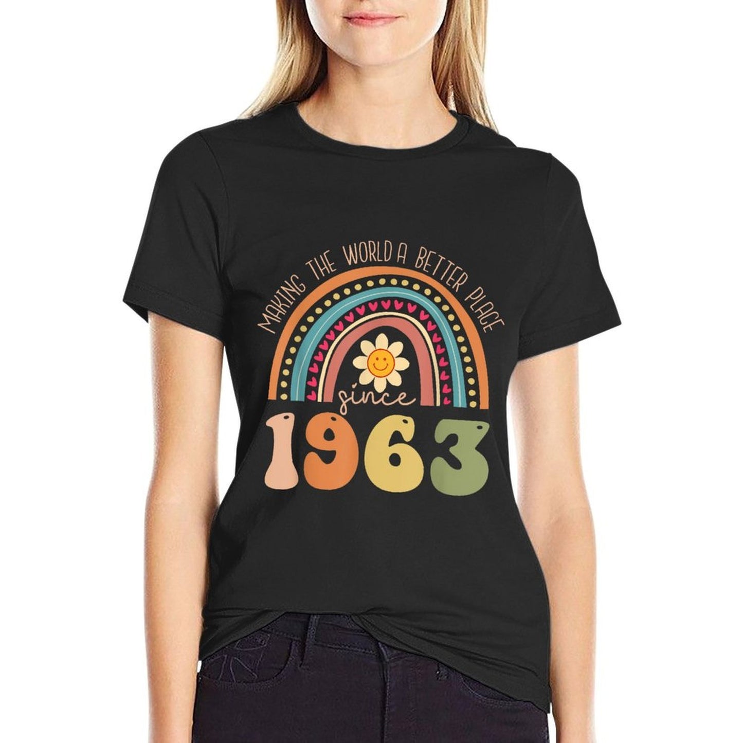 Turning 60 Retro 1963 60th Birthday for Women  Stretchy T-Shirt