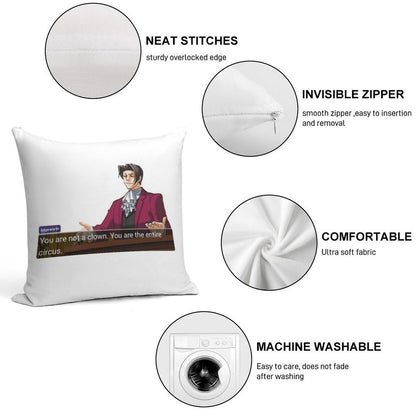 Miles Edgeworth Soft Washable Throw Pillow