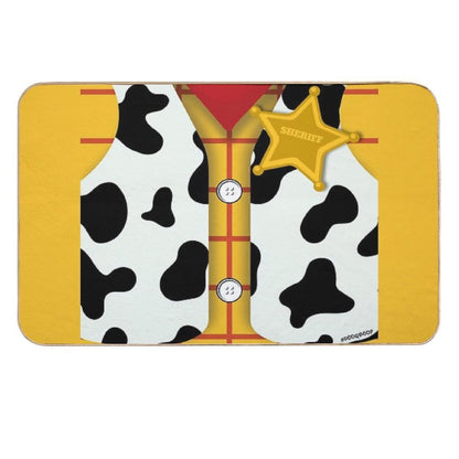 Sheriff Cowboy Cartoon Woody Toy DIY Halloween Costume  Non-Slip Bath Mat