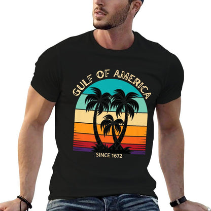 Gulf of USA America Retro Throwback Design Premium Slim-fit Cut T-Shirt