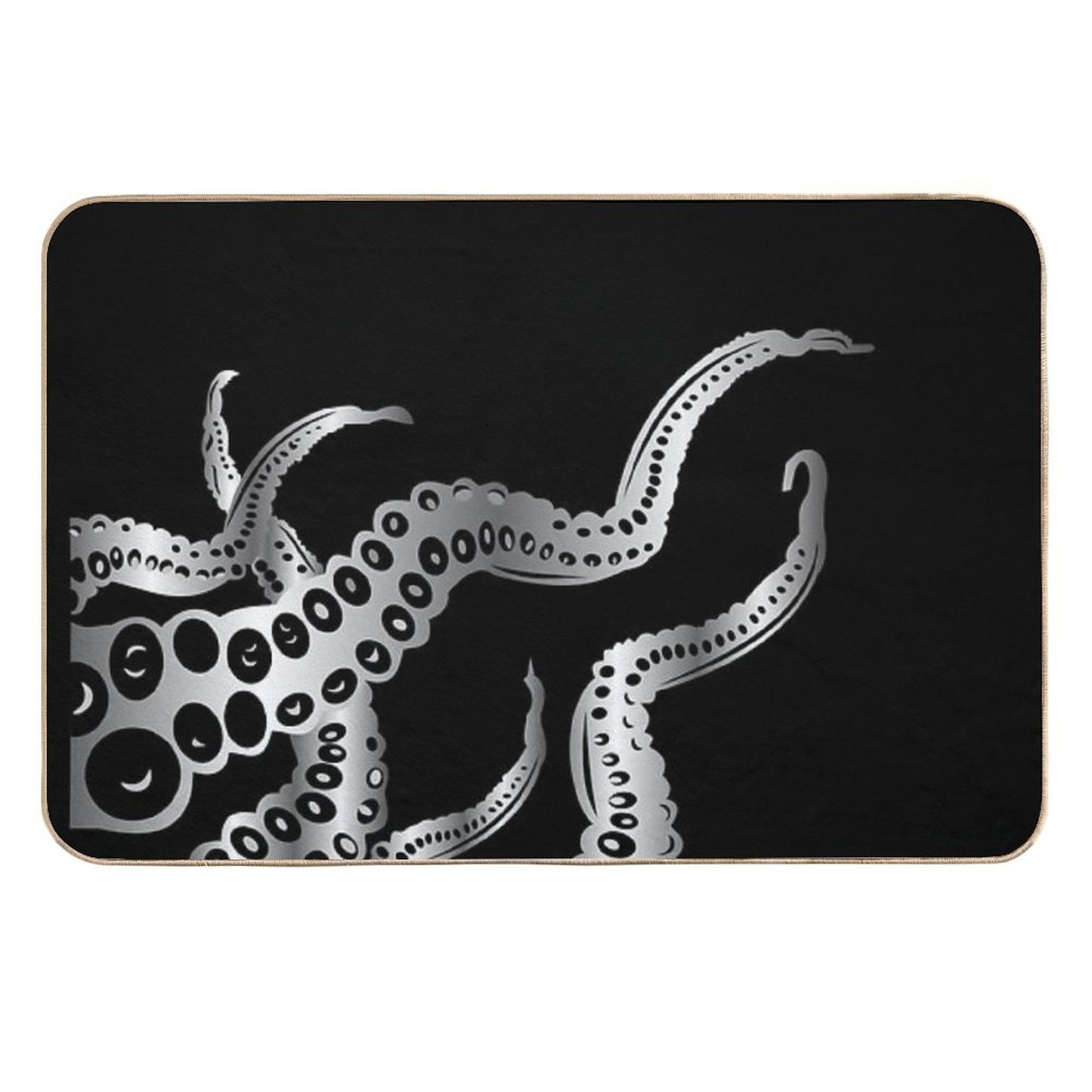 Octopus Design Silver  Fade-Resistant Bath Mat