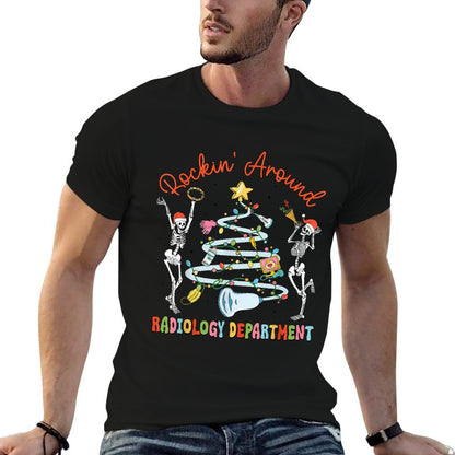 Rocking Around Radiology Department Christmas Xray Tech  Cotton T-Shirt