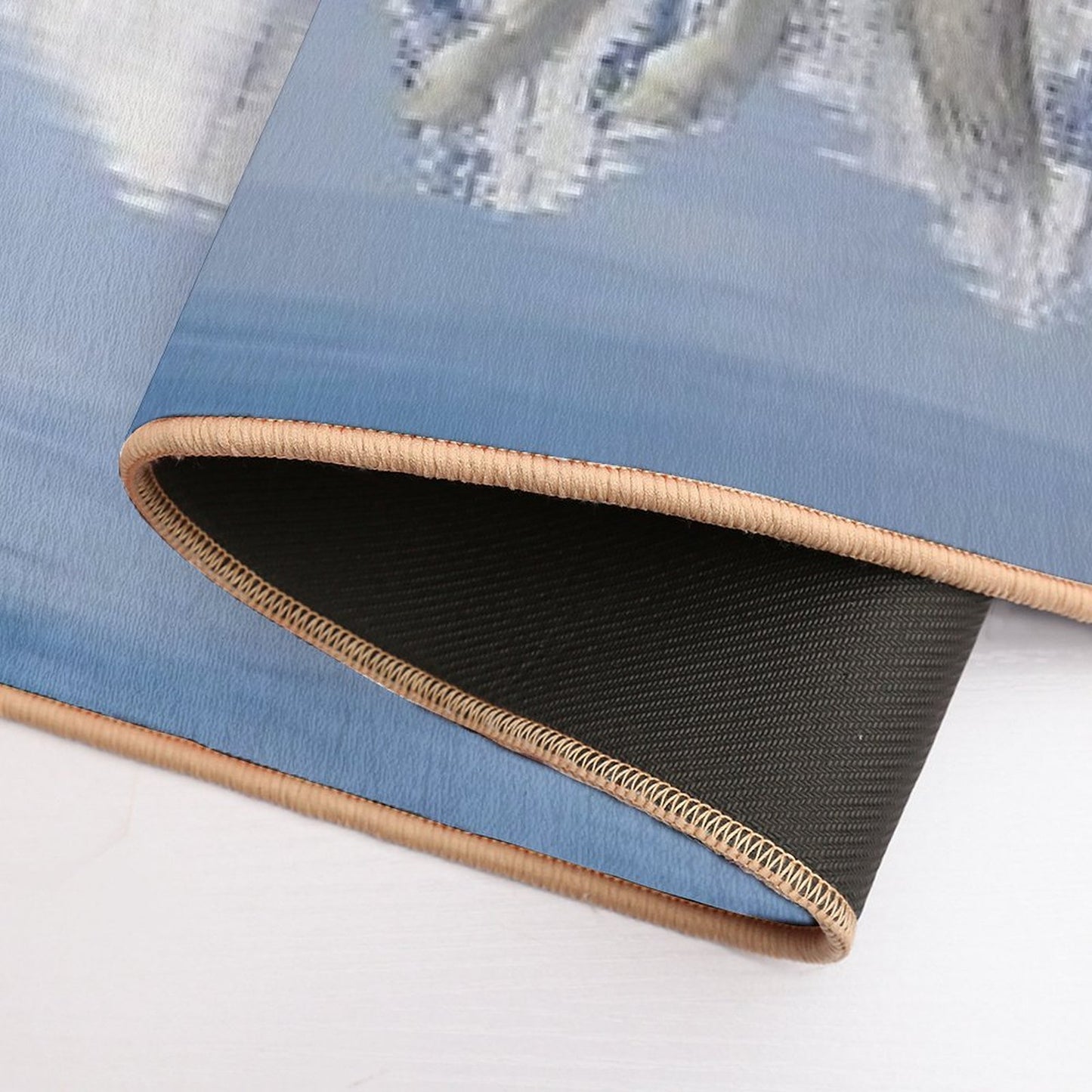 Horses And Moon  Easy Maintenance Bath Mat