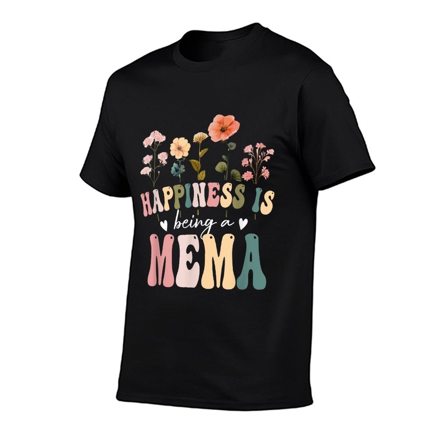Happiness Is Being A Mema Floral Design Mema Mother's Day  Polyester Blend T-Shirt