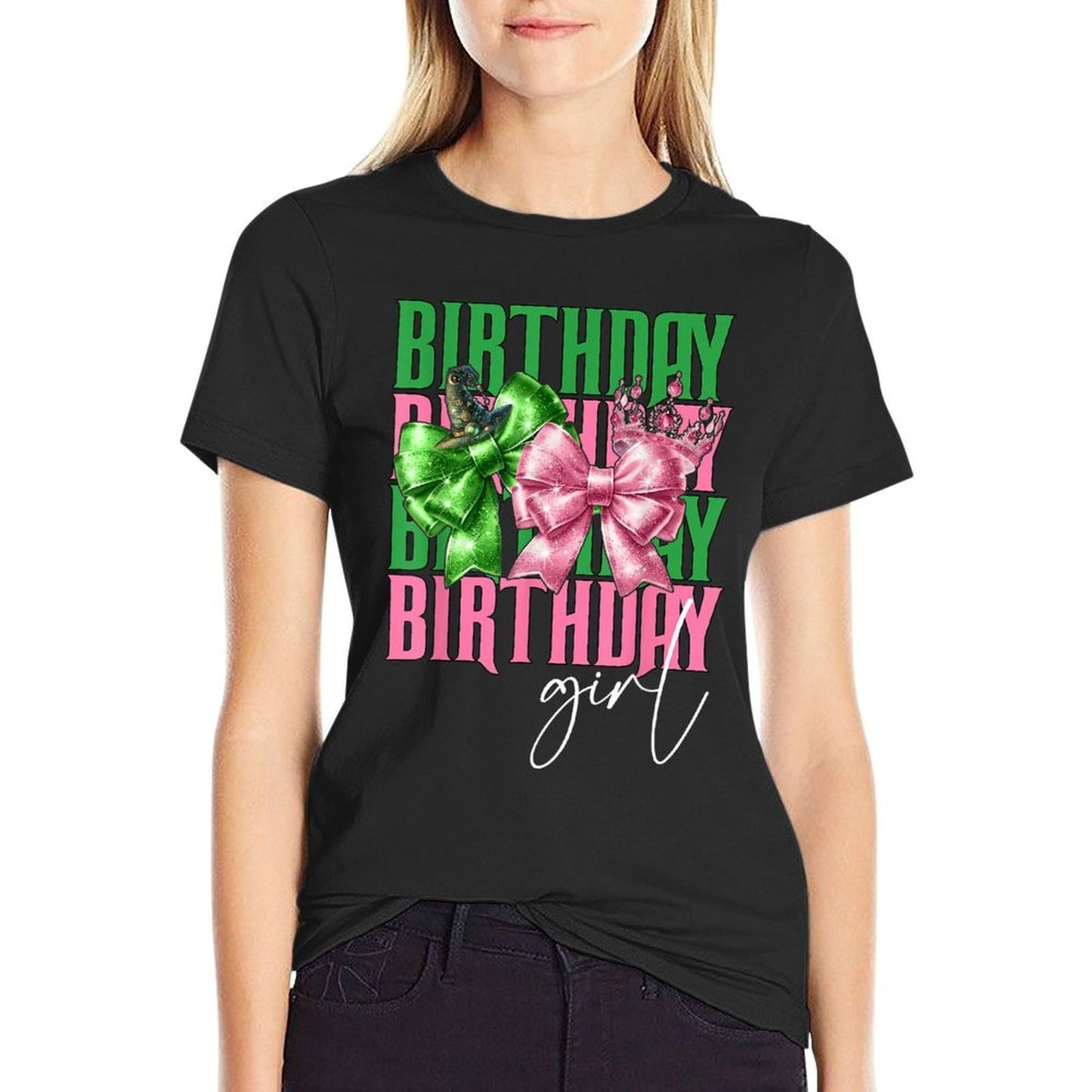 Birthday Witch Pink And Green Birthday Girl Coquette Party  Vintage-inspired T-Shirt