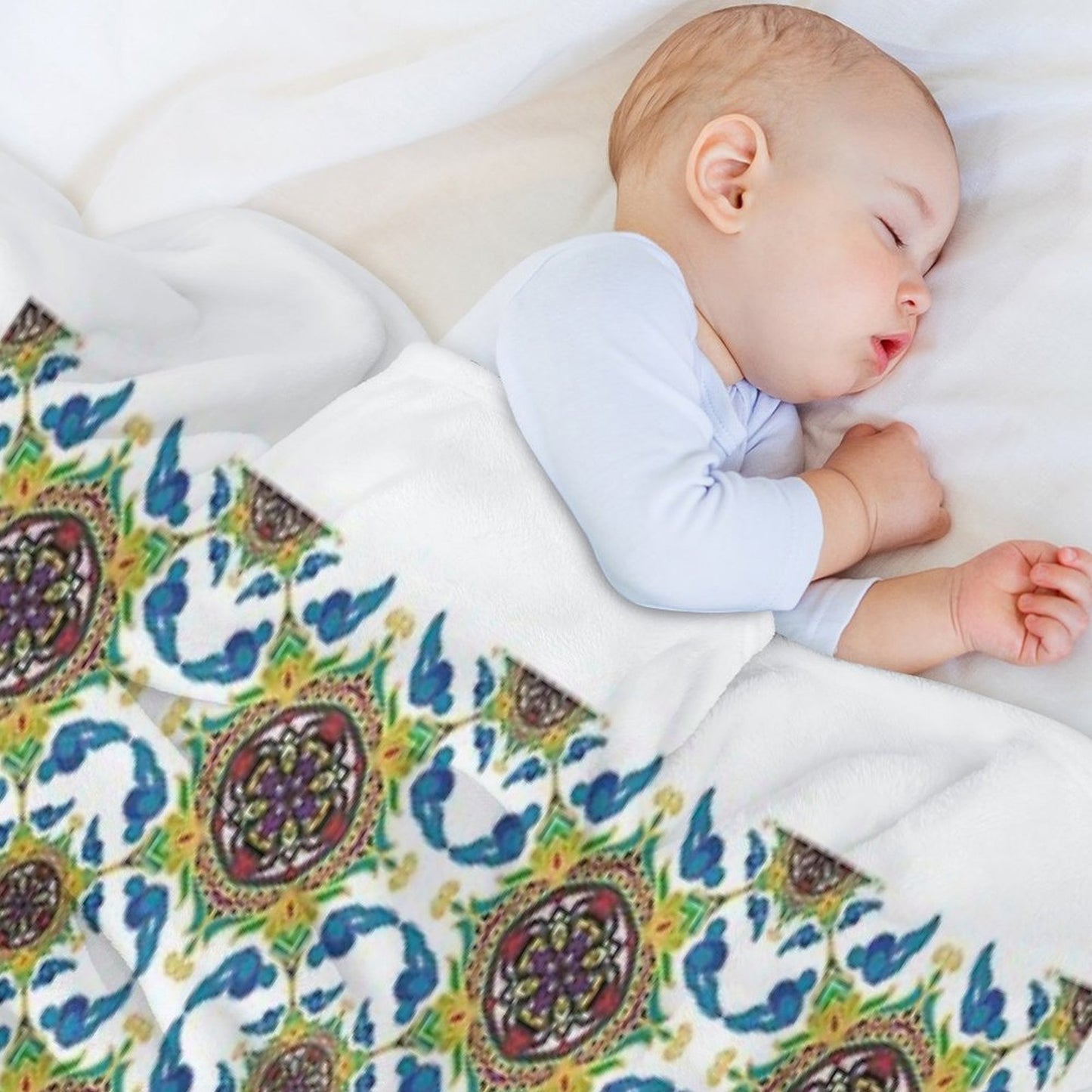 Traditional Geometric Mandala Textile Design Compact Throw Blanket