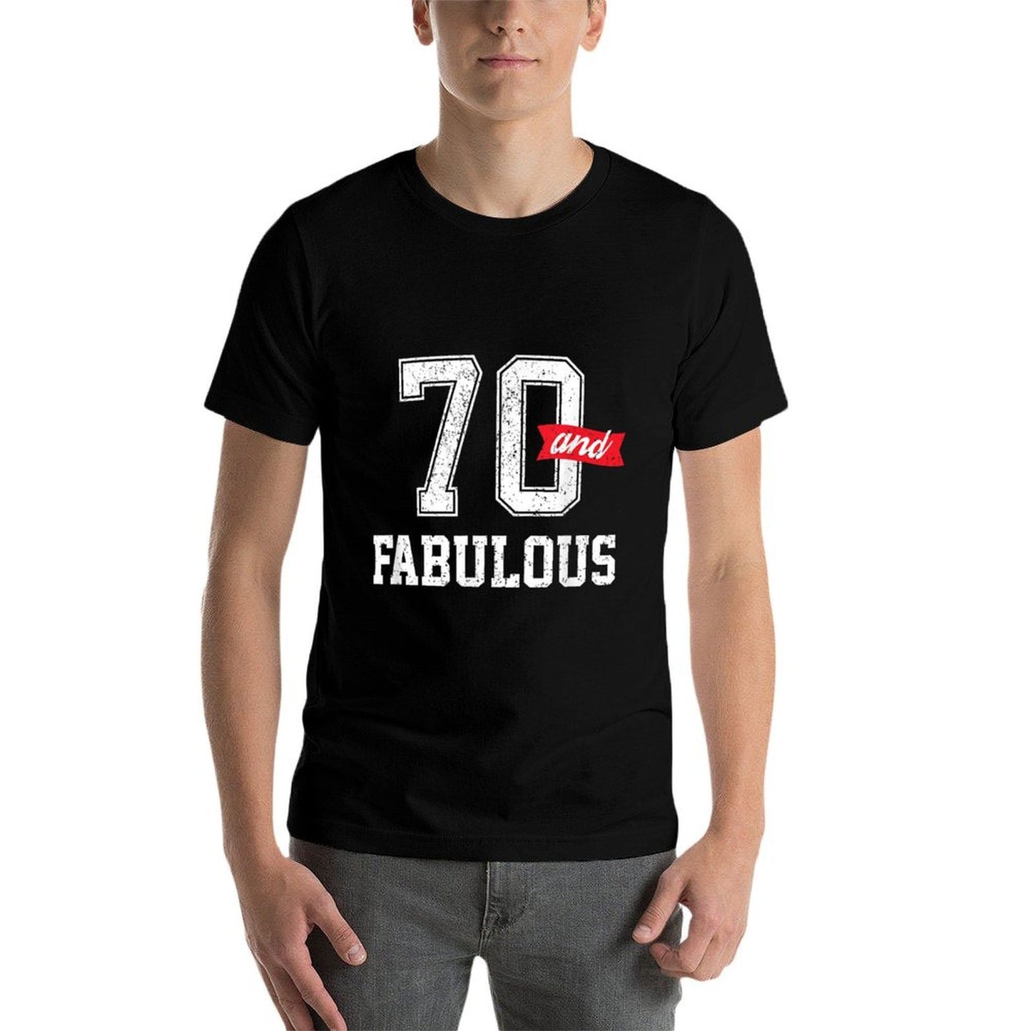 Mens 70th Birthday, 70 And Fabulous Sports Fans Gift  Moisture-wicking T-Shirt