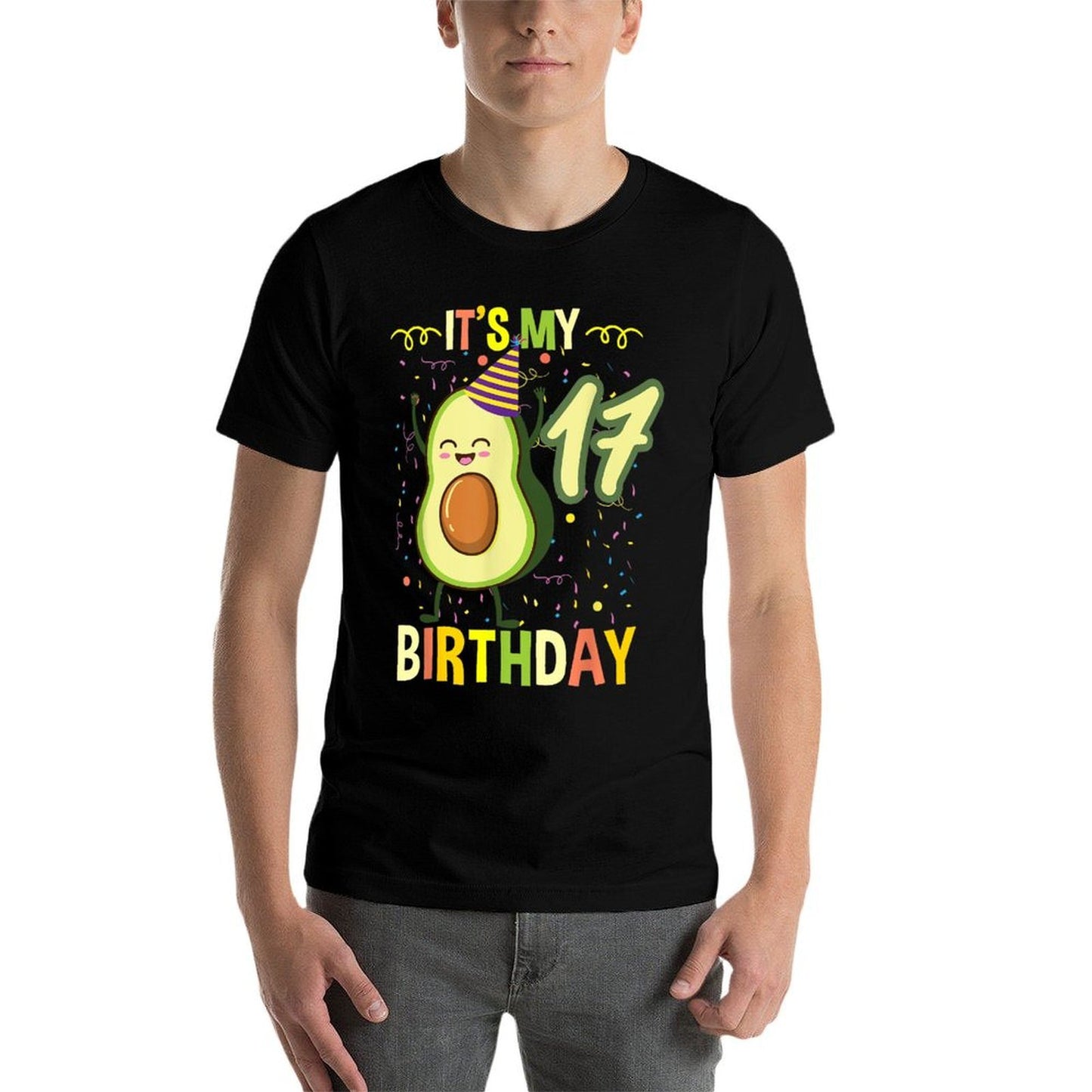 Its My 17th Birthday Avocado  Oversized Silhouette T-Shirt