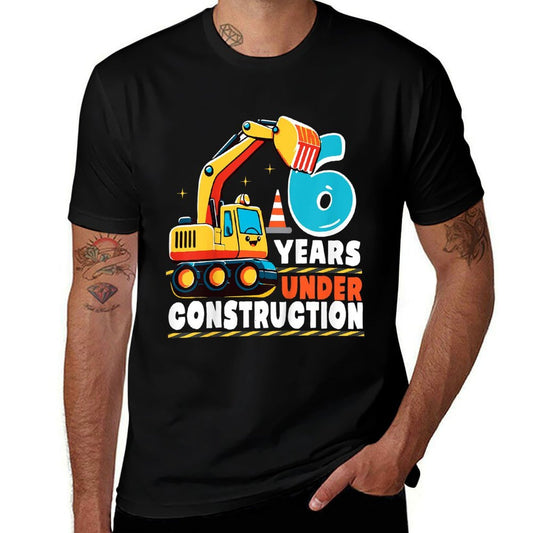 Kids 6 Years Under Construction Boy Six Year Old 6th Birthday  Versatile T-Shirt