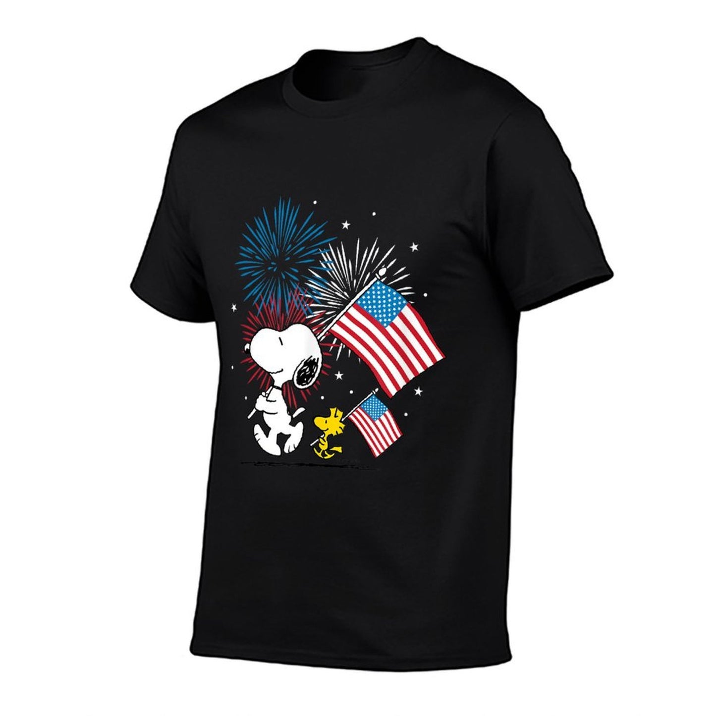 Peanuts - Snoopy & Woodstock Americans & Fireworks  Durable T-Shirt