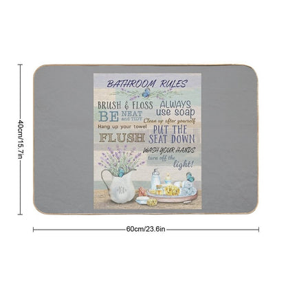 Lavender Bathroom Rules  Repositionable Bath Mat