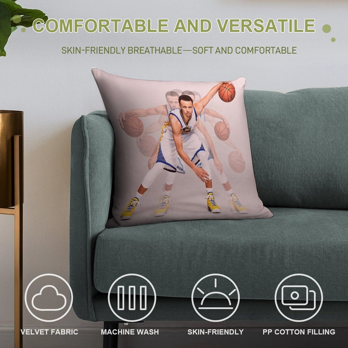 Stephen Curry Soft Style Accent Throw Pillow