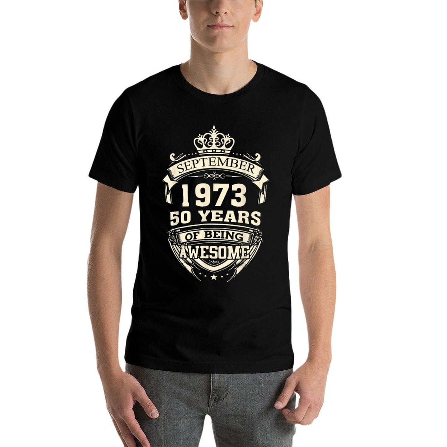 September 1973 50 Years Of Being Awesome 50th Birthday  Slim-fit Cut T-Shirt