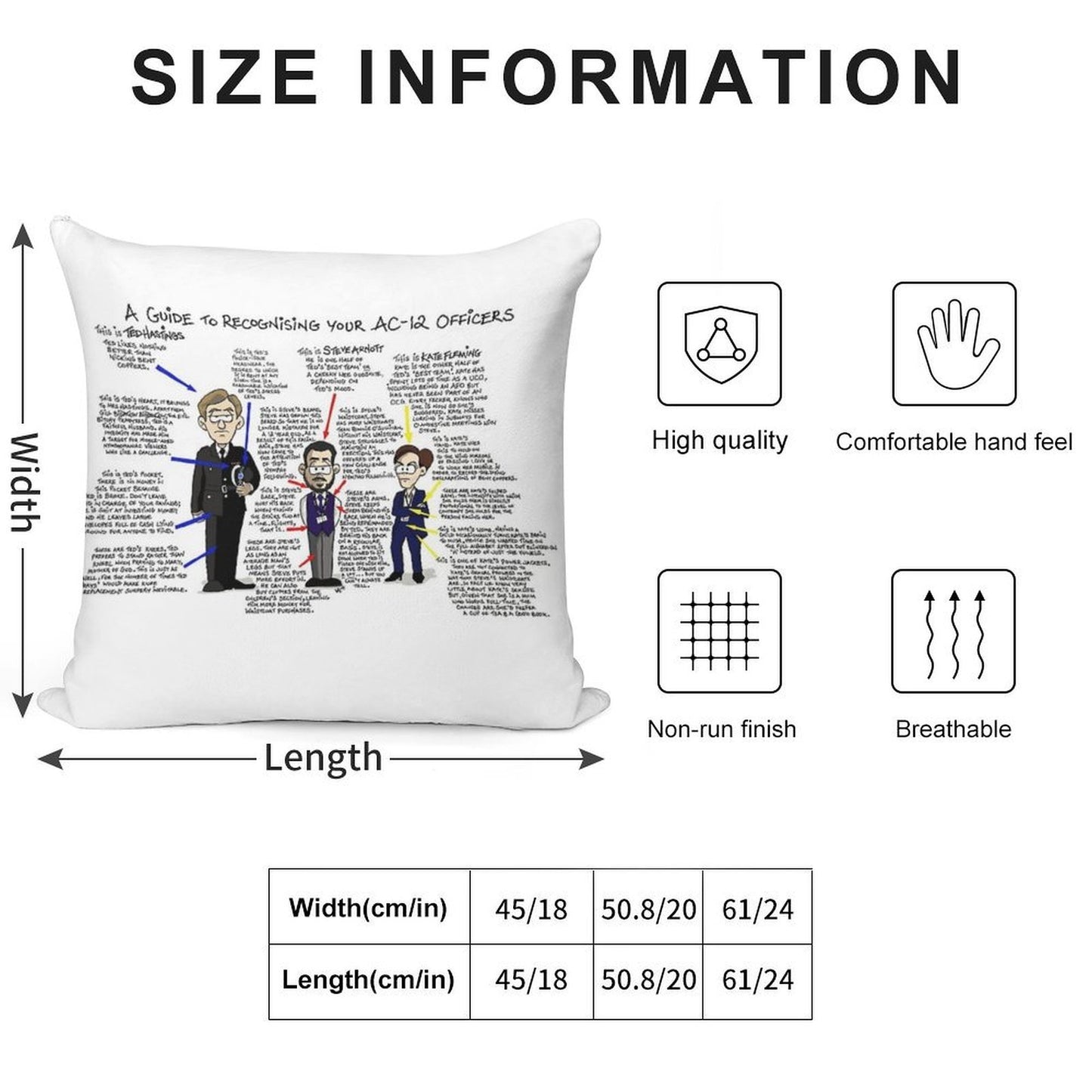 Line of Duty AC12 Guide Soft Shrink-Resistant Throw Pillow