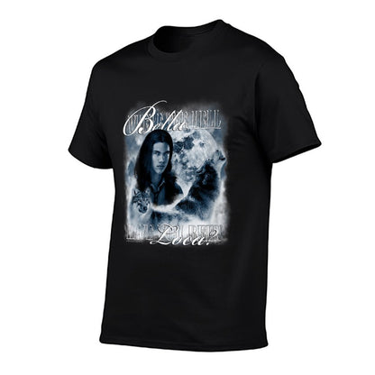 Womens Twilight Saga Retro Jacob Wolf Moon Loca Movie  Slim-fit Cut T-Shirt