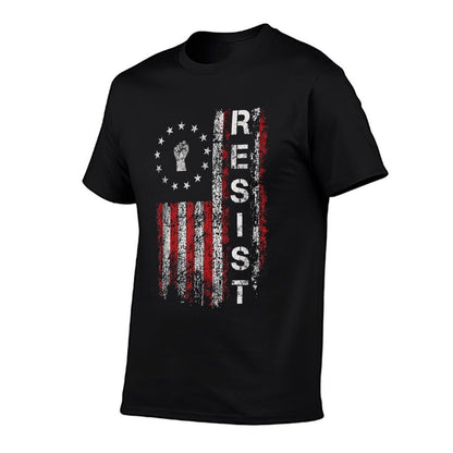 Resist Trump Protest Anti Political Retro Vintage US Flag  Stretchy T-Shirt