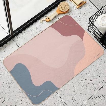 Abstract Waves Pattern  Non-Slip Bath Mat