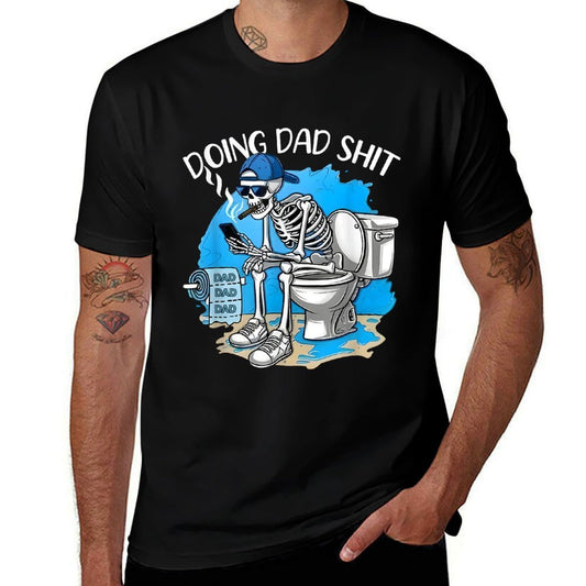 Doing Dad Shit Dad Joke Skeleton Dad Funny Dad Fathers Day  Trendy Pattern T-Shirt