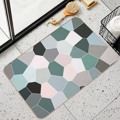 Seashell Colors Coastal Vibes Abstract Seashells And Beach Pebbles Mosaic 2 of 4  Eco-Friendly Bath Mat