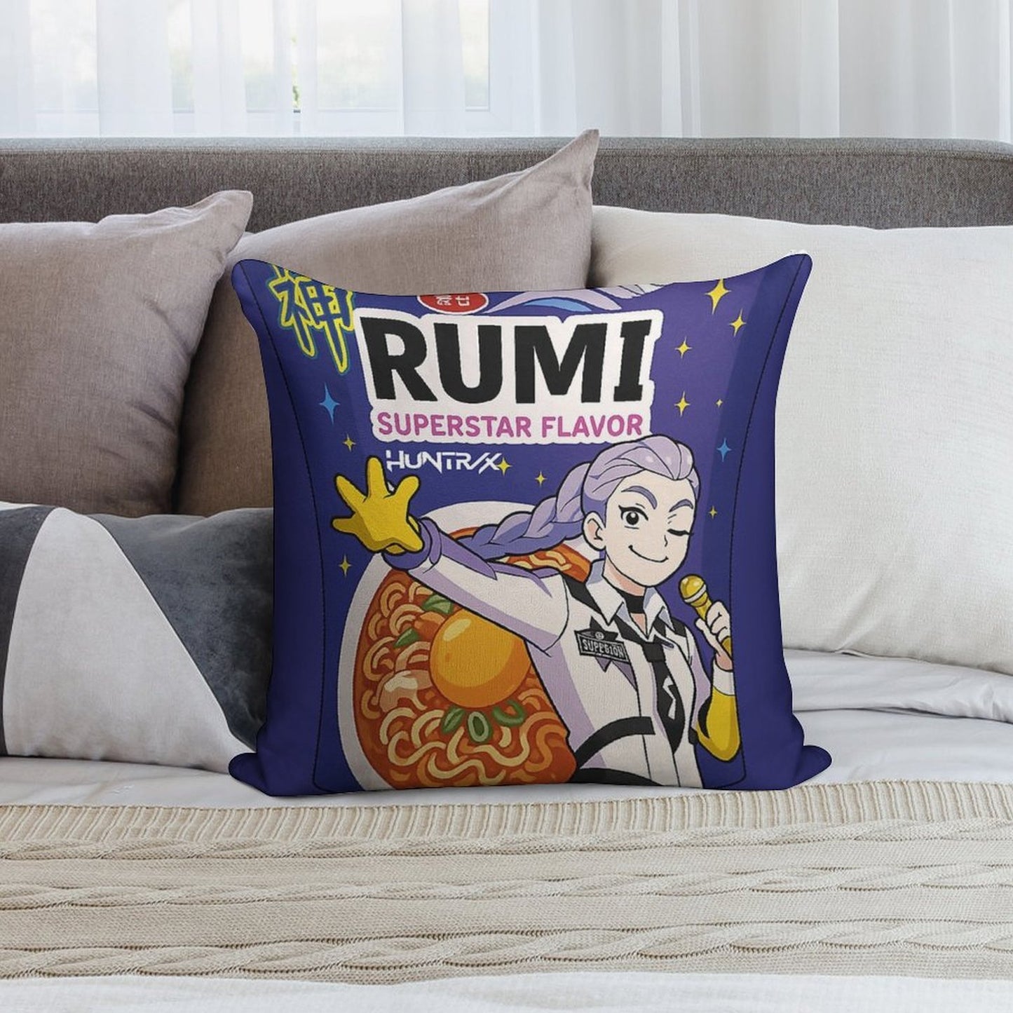 Rumi Ramen Flavor Soft Home Decor Throw Pillow