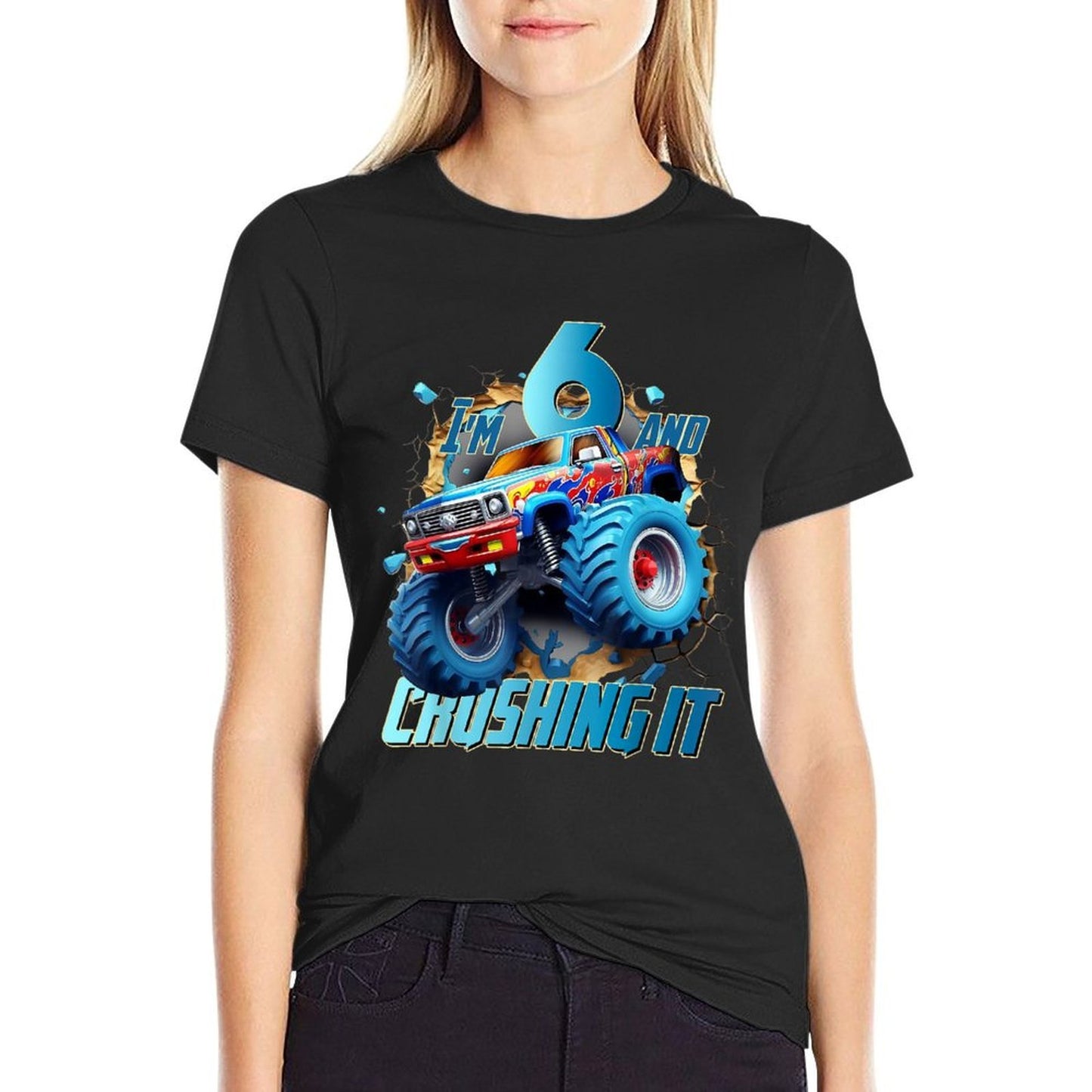 I'm Crushing It Monster Truck 6 Year Old Boys 6th Birthday  Stretchy T-Shirt