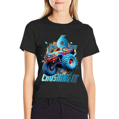 I'm Crushing It Monster Truck 6 Year Old Boys 6th Birthday  Stretchy T-Shirt