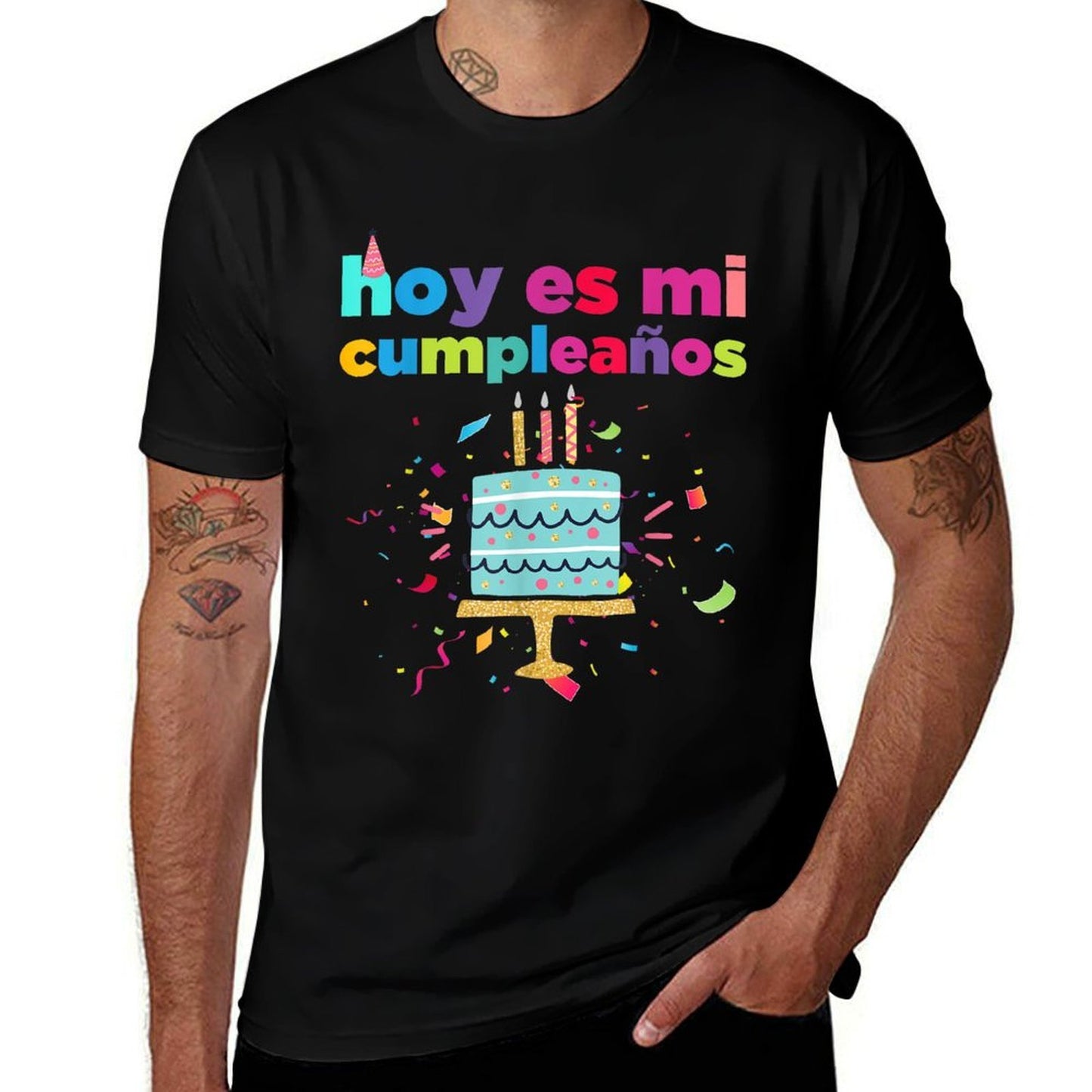 Hoy Es Mi Cumpleanos Spanish Mexican Playera Graphic Camisa  Oversized Silhouette T-Shirt