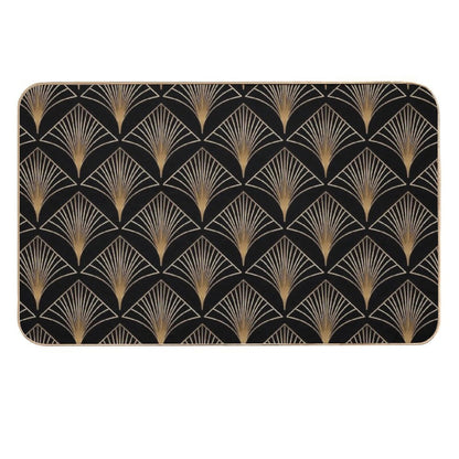 Art Deco Geometric Gold Black Pattern  Anti-Trip Bath Mat
