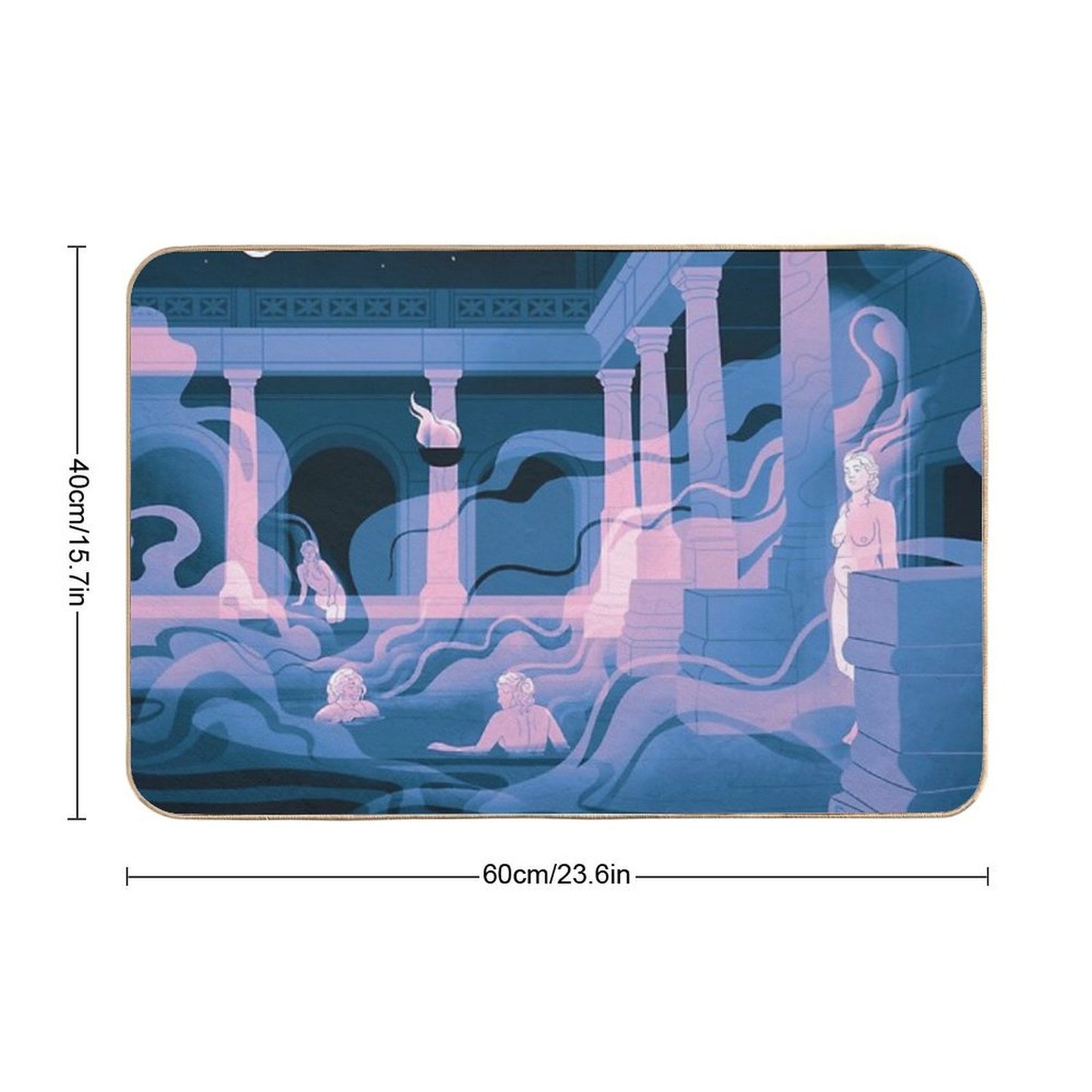 Night at The Baths - Rose  Easy Maintenance Bath Mat