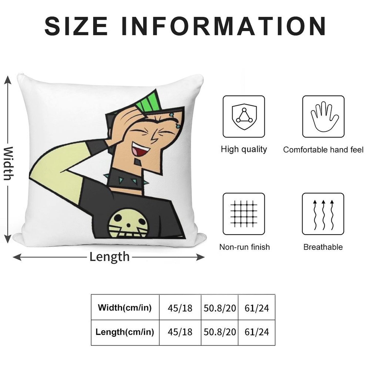 Duncan - Total Drama Soft Easy Maintenance Throw Pillow