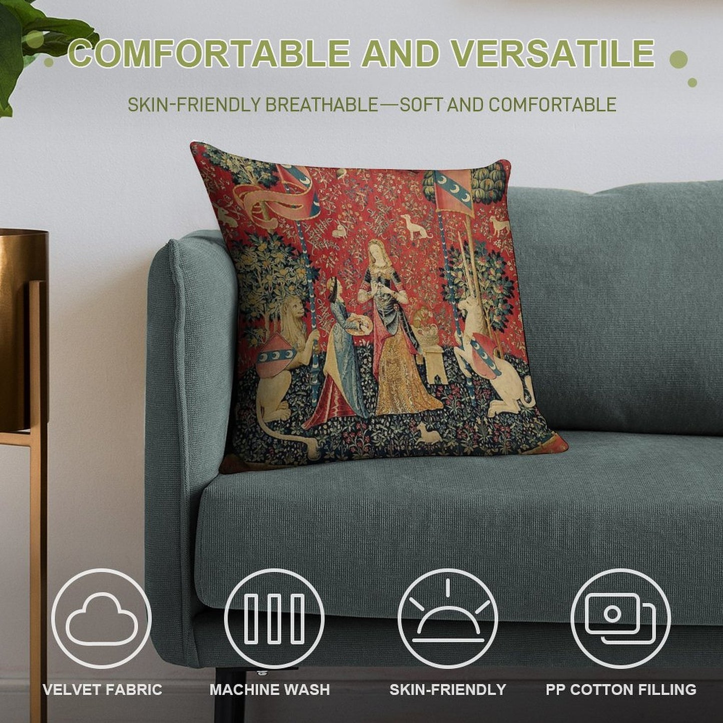 The Lady And The Unicorn À Mon Seul Désir Soft Easy Maintenance Throw Pillow