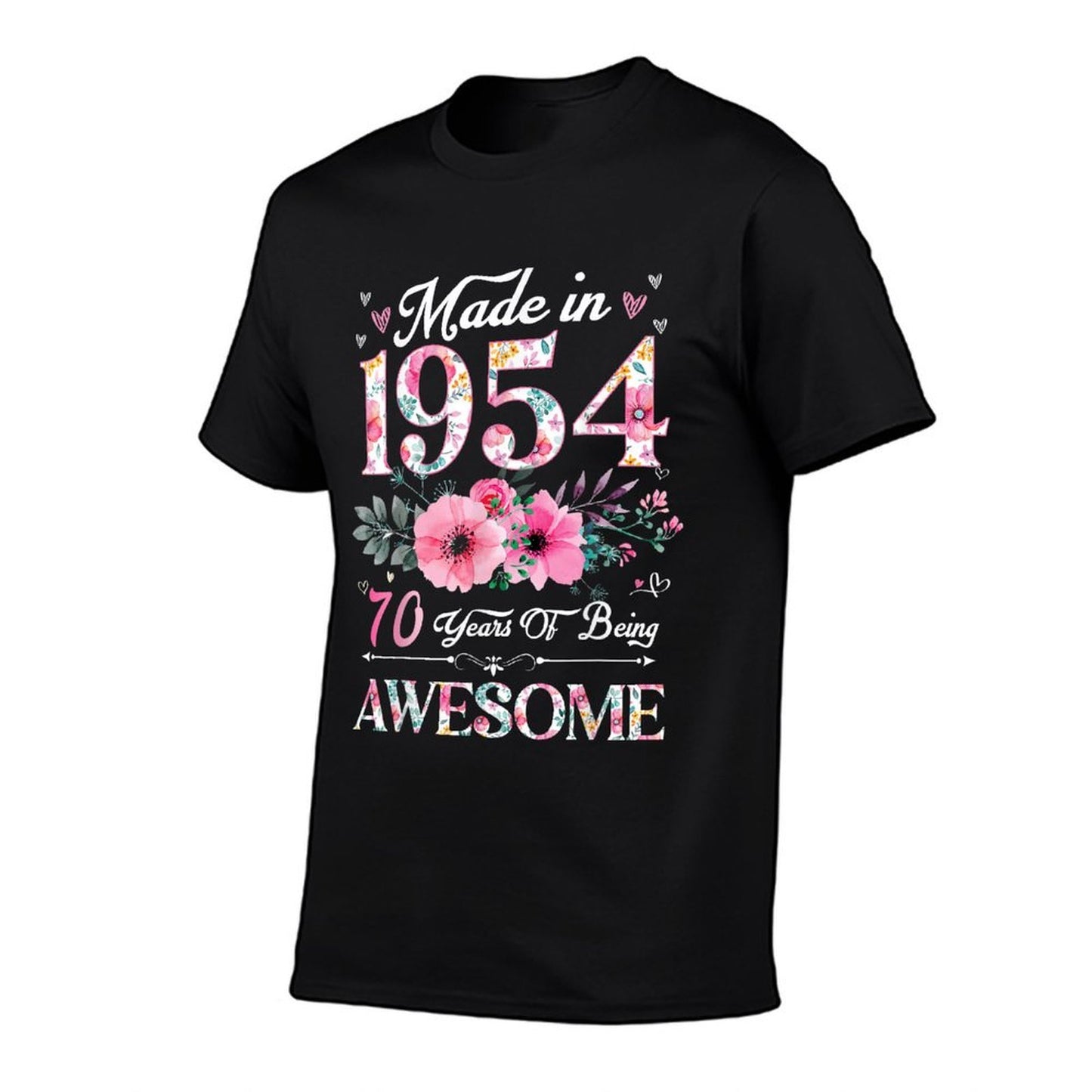 70 Year Old Made In 1954 Floral 70th Birthday Women  Vintage-inspired T-Shirt